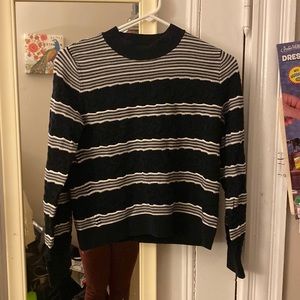 Blue and white striped sweater. Great condition